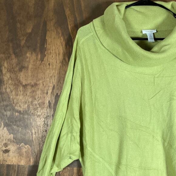 Chicos Womens Sweater Green Cowl Neck Dolman Sleeve Rabbit Hair Blend 1 (M) - Picture 4 of 11